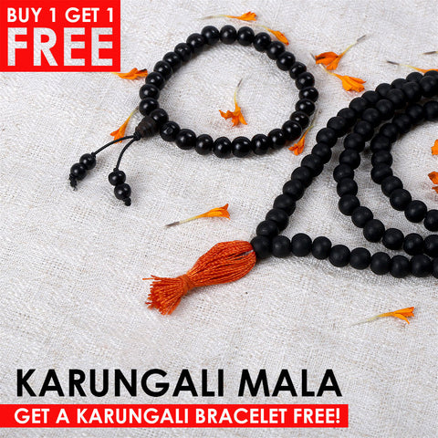 6 MM Govt. Certified Karungali Jap Mala 108+1 Beads